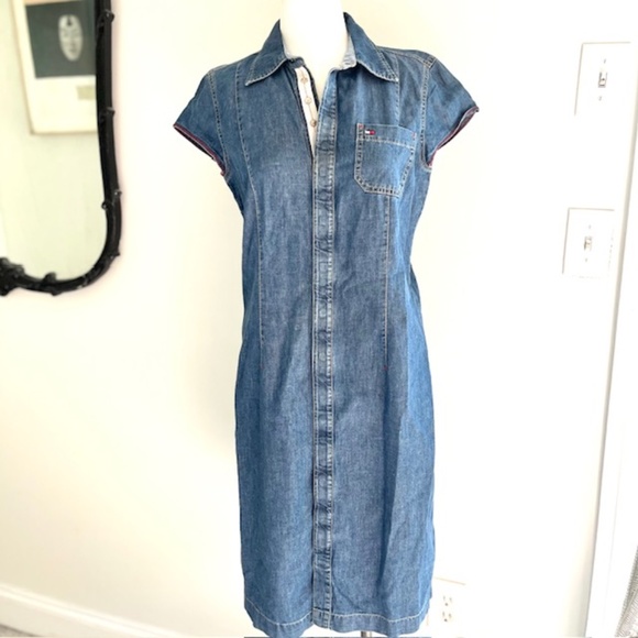 Tommy Hilfiger Vintage Denim Shirt Dress Size 10 - Picture 1 of 6